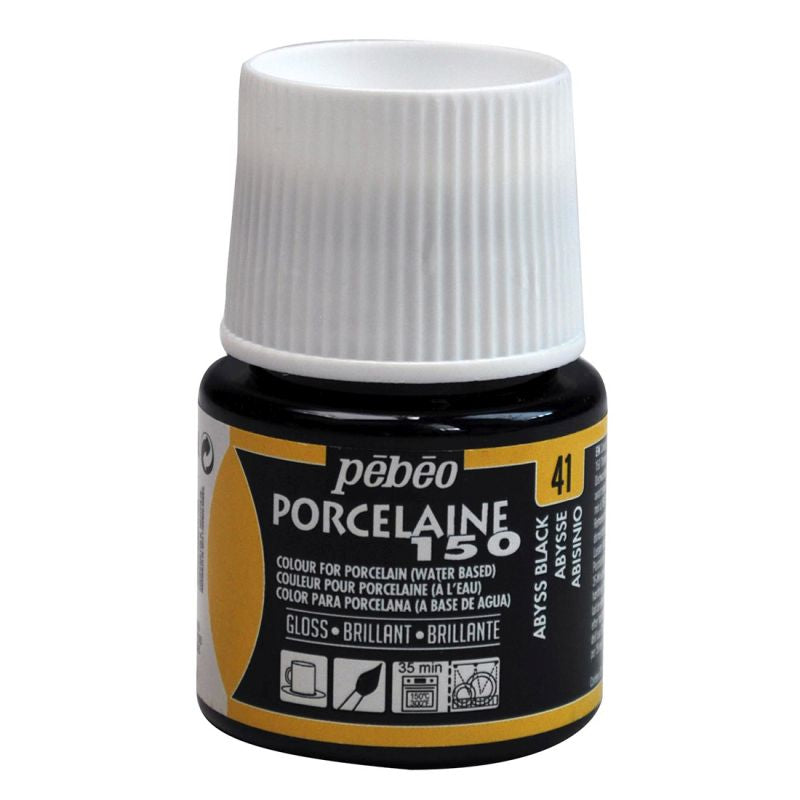 Pebeo Porcelaine 150 Ceramic Paint Abyss Black 45ml