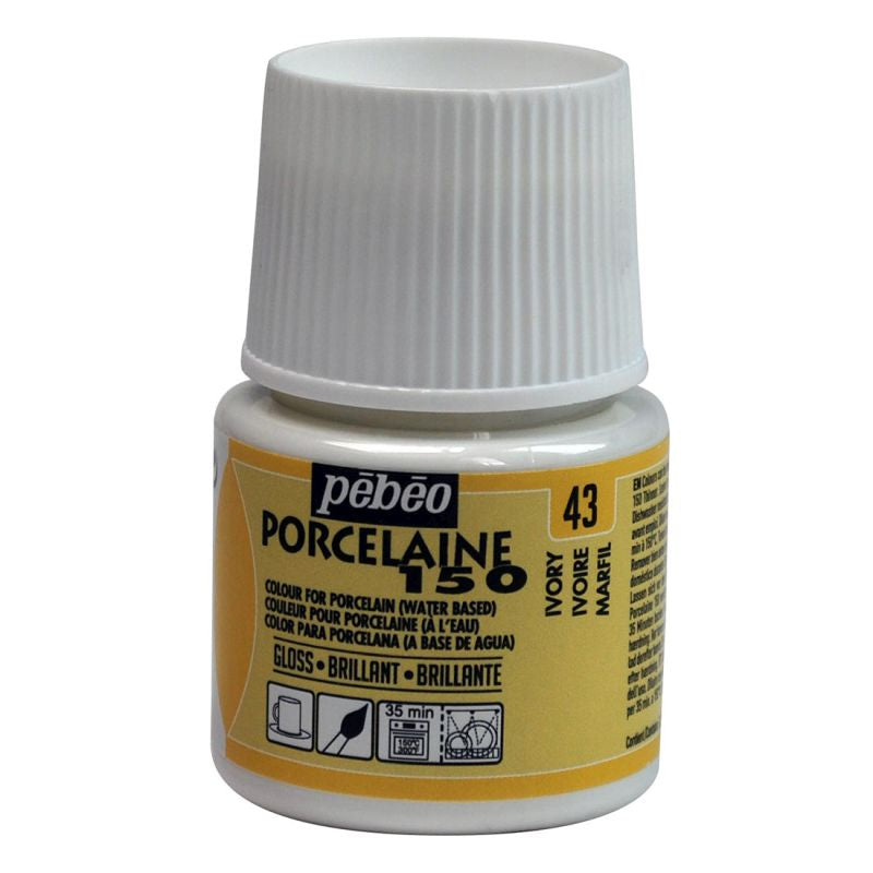 Pebeo Porcelaine 150 Ceramic Paint Ivory 45ml