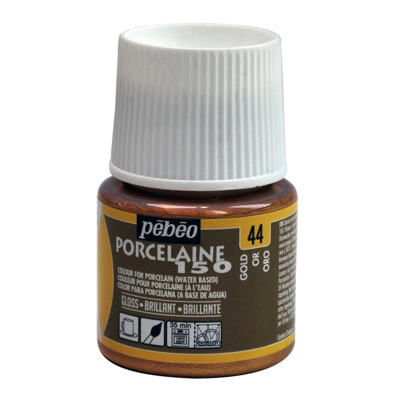 Pebeo Porcelaine 150 Ceramic Paint Gold 45ml