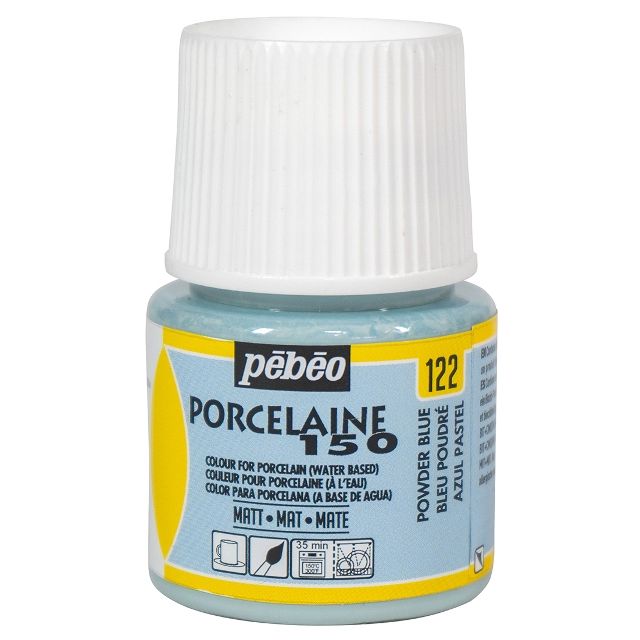 Pebeo Porcelaine 150 Ceramic Paint Chalk Powder Blue 45ml