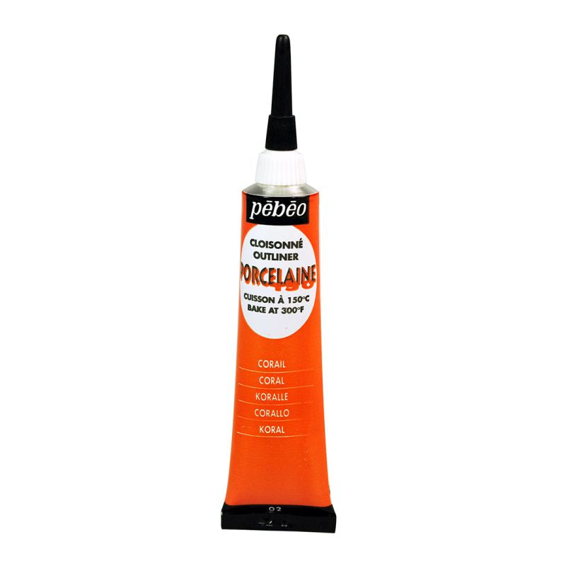Pebeo Porcelaine 150 Ceramic Outliner Coral 20ml
