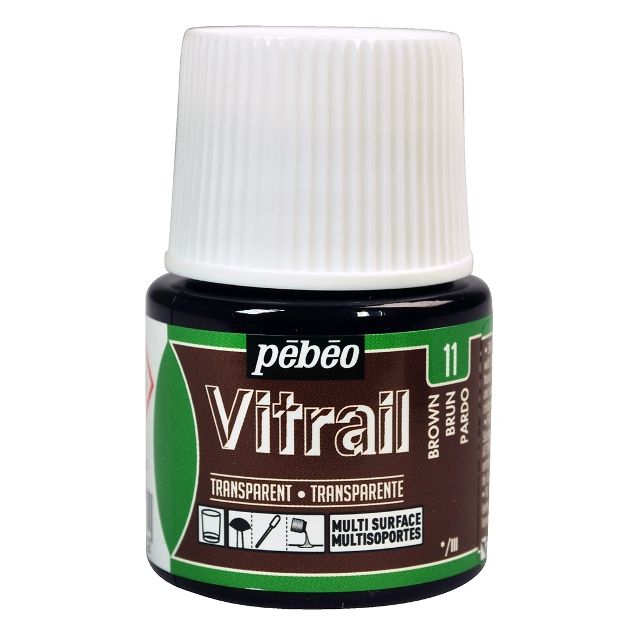Pebeo Vitrail Glass Paint Transparent Brown 45ml