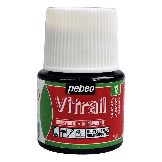 Pebeo Vitrail Glass Paint Transparent Crimson 45ml
