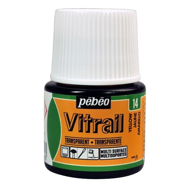 Pebeo Vitrail Glass Paint Transparent Yellow 45ml