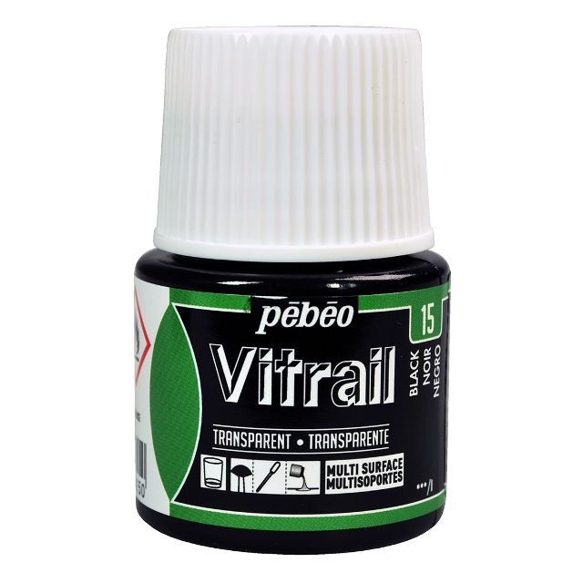 Pebeo Vitrail Glass Paint Transparent Black 45ml