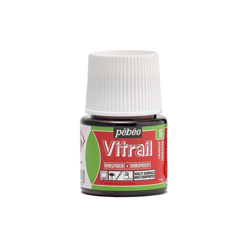 Pebeo Vitrail Glass Paint Transparent Orange 45ml