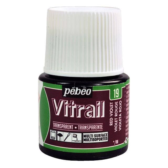 Pebeo Vitrail Glass Paint Transparent Red Violet 45ml