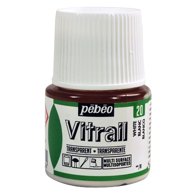 Pebeo Vitrail Glass Paint Transparent White 45ml