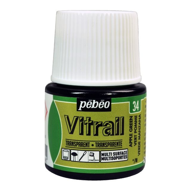 Pebeo Vitrail Glass Paint Transparent Apple Green 45ml