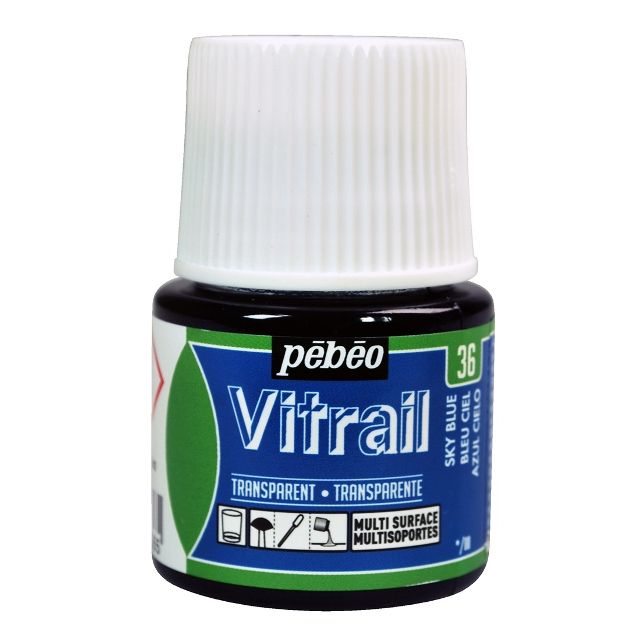 Pebeo Vitrail Glass Paint Transparent Light Blue 45ml