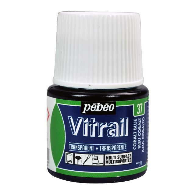 Pebeo Vitrail Glass Paint Transparent Cobalt Blue 45ml