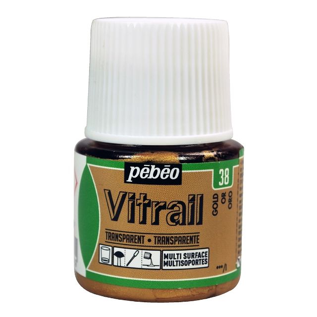 Pebeo Vitrail Glass Paint Transparent Gold 45ml