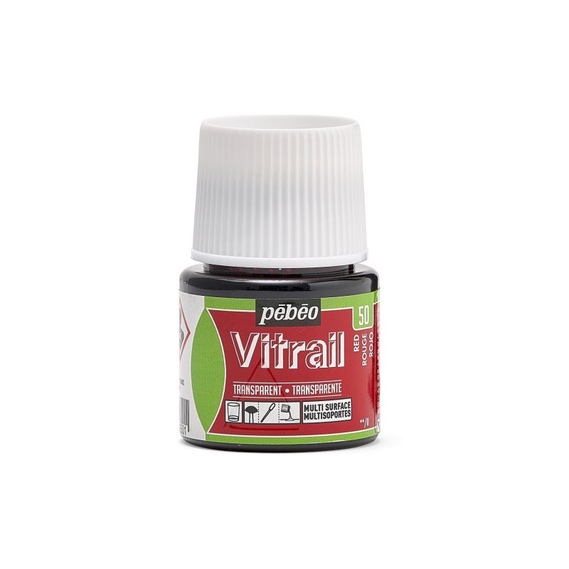 Pebeo Vitrail Glass Paint Transparent Red 45ml