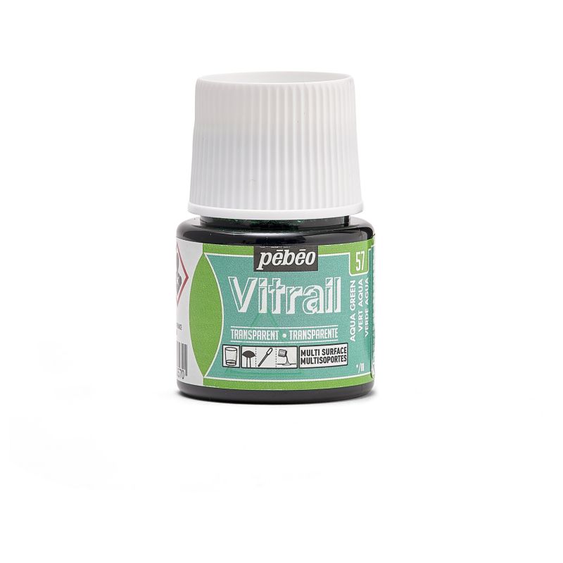 Pebeo Vitrail Glass Paint Transparent Aqua Green 45ml
