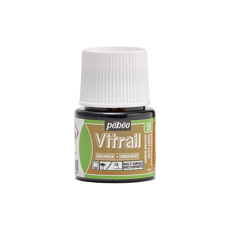 Pebeo Vitrail Glass Paint Transparent Amber Brown 45ml