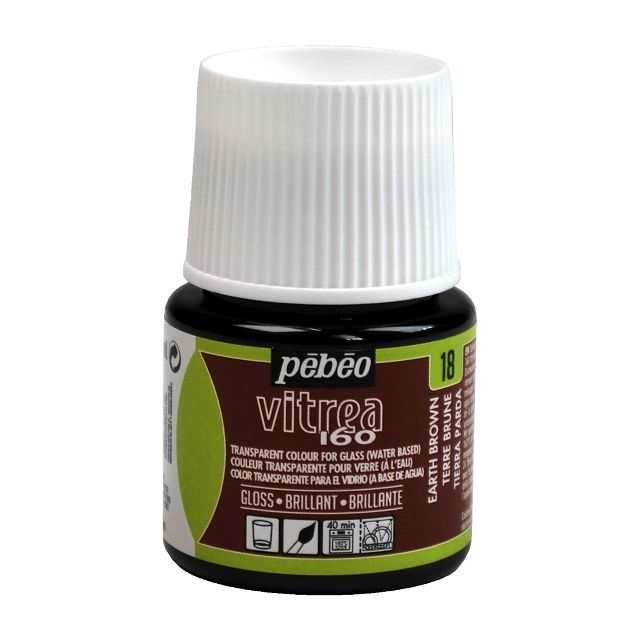 Pebeo Vitrea160 Glass Paint Gloss Earth Brown 45ml