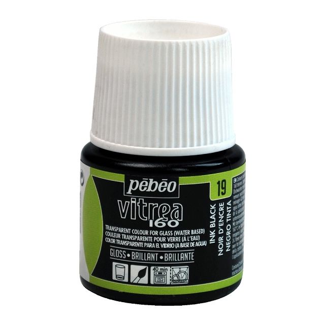 Pebeo Vitrea160 Glass Paint Gloss Ink Black 45ml