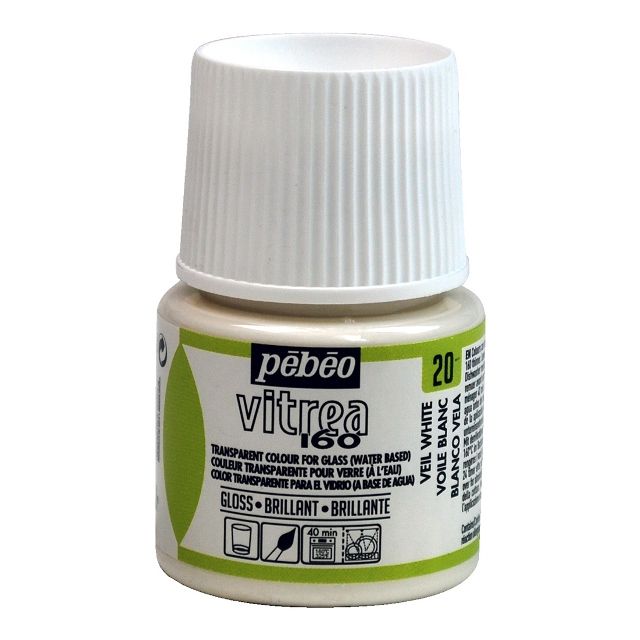 Pebeo Vitrea160 Glass Paint Gloss Veil White 45ml