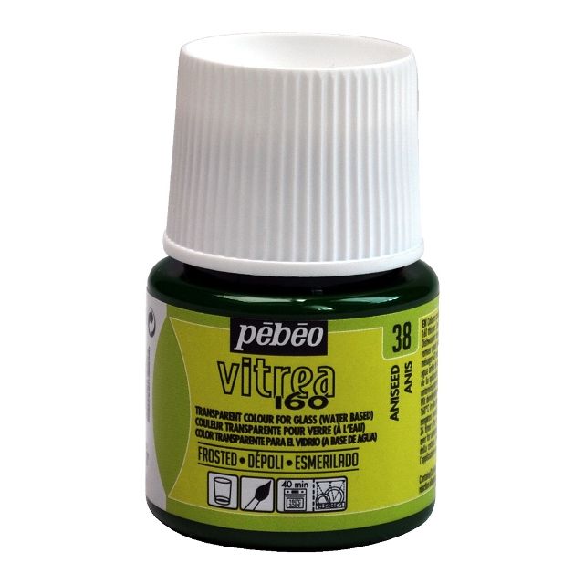 Pebeo Vitrea160 Glass Paint Frost Aniseed Green 45ml
