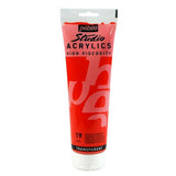 Pebeo Studio Acrylic Paint Transparent Vermilion 250ml