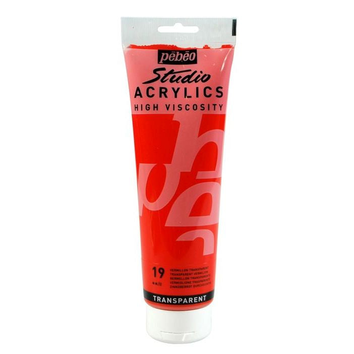 Pebeo Studio Acrylic Paint Transparent Vermilion