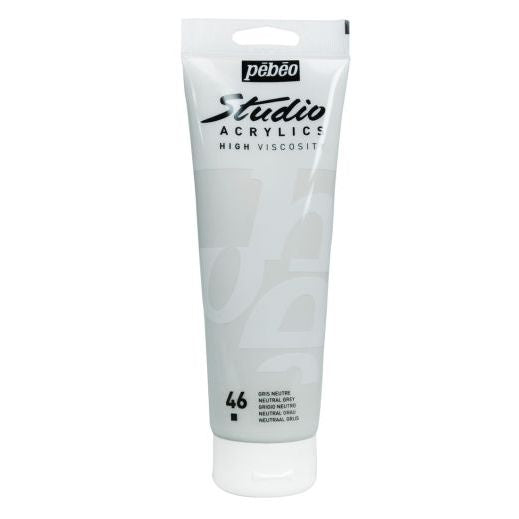 Pebeo Studio Acrylic Paint Neutral Grey 250ml