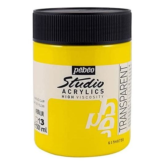 Pebeo Studio Acrylic Paint Light Azo Yellow 500ml