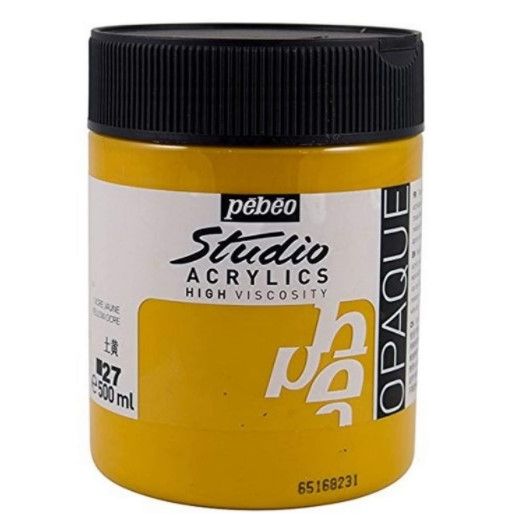 Pebeo Studio Acrylic Paint Yellow Ochre 500ml
