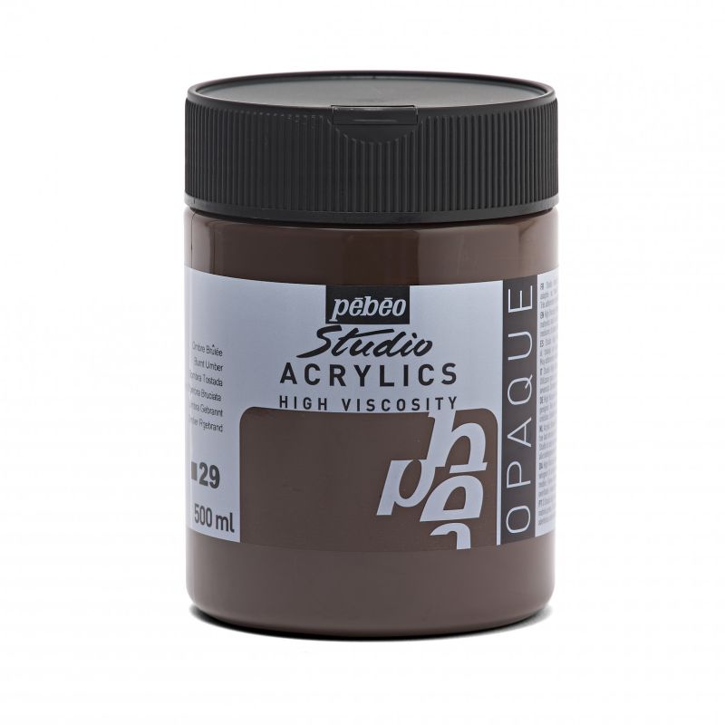 Pebeo Studio Acrylic Paint Burnt Umber 500ml