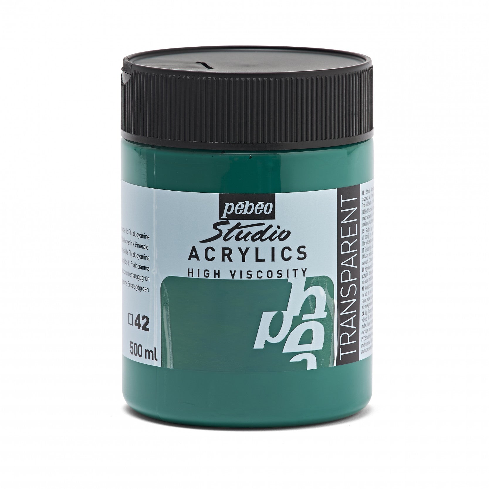 PEBEO STUDIO ACRYLIC PAINT PHTHALO EMERALD GREEN 500ML