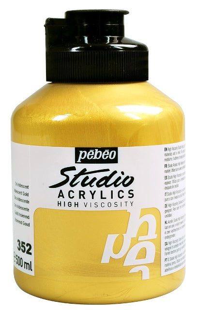 Pebeo Studio Acrylic Paint Iridescent Gold 500ml