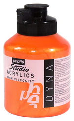 Pebeo Studio Acrylic Paint Iridescent Orange-Yellow 500ml