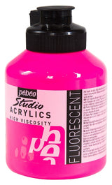Pebeo Studio Acrylic Paint Fluro Pink 500ml