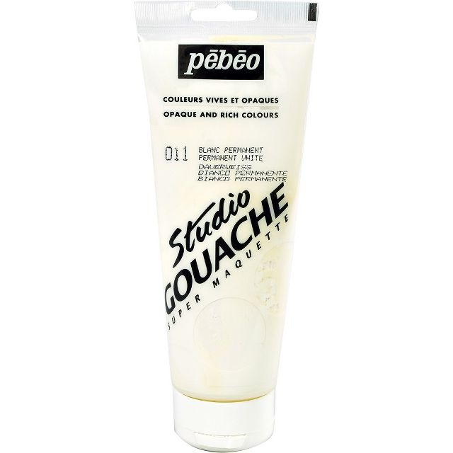 Pebeo Studio Gouache Paint Permanent White 220ml