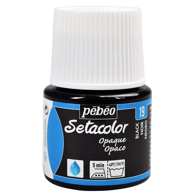 Pebeo Setacolor Fabric Paint Black 45ml