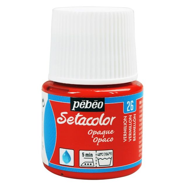 Pebeo Setacolor Fabric Paint Vermilion 45ml