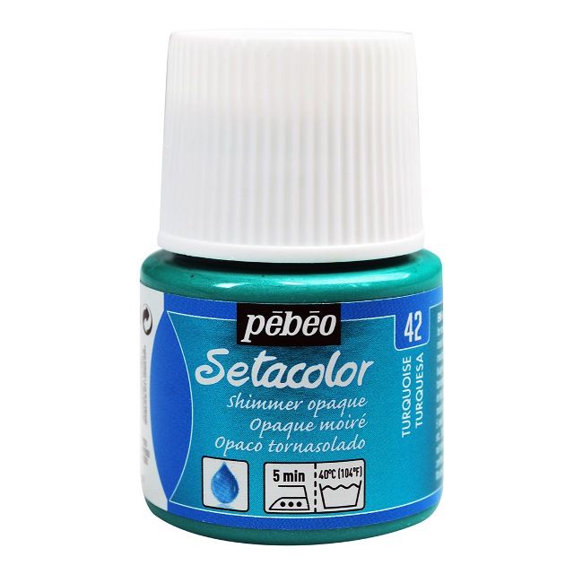 Pebeo Setacolor Fabric Paint Shimmer Turquoise 45ml