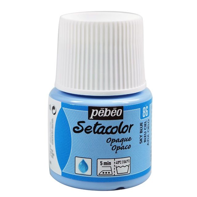 Pebeo Setacolor Fabric Paint Sky Blue 45ml