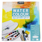 Pebeo Watercolour Paint Set COMPLETE HALF PAN 12