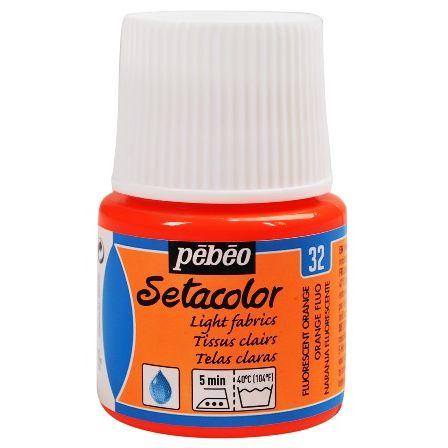 Pebeo Setacolor Light Fabric Paint Fluro Orange 45ml