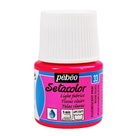Pebeo Setacolor Light Fabric Paint Fluro Pink 45ml