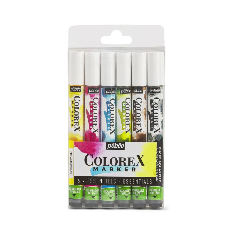 Pebeo Colorex Watercolour Ink Marker Essentials Set 6 SET