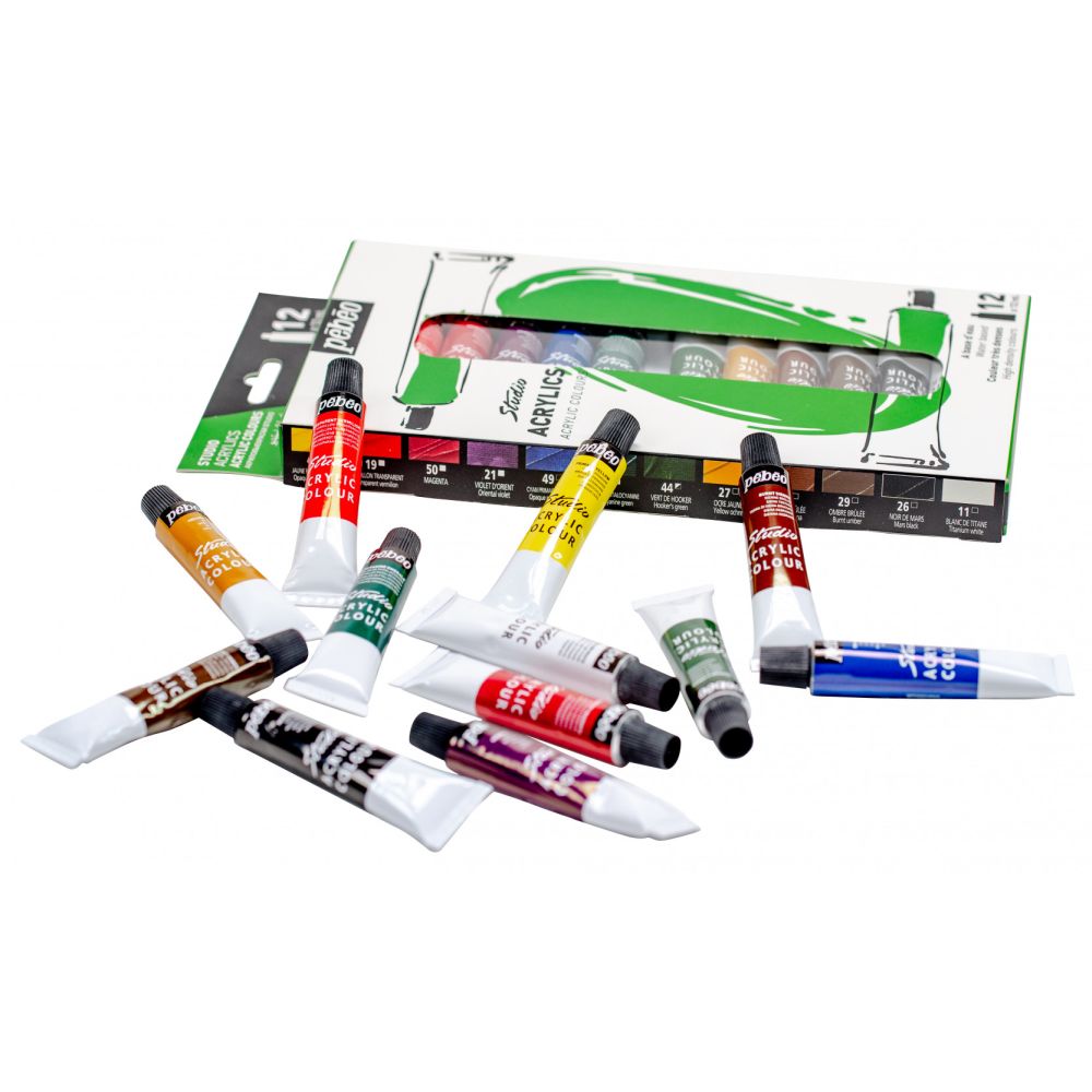 Pebeo Studio Acrylic Paint Set 12 SET