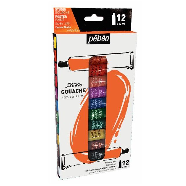 Pebeo Studio Gouache Paint Set 12 SET