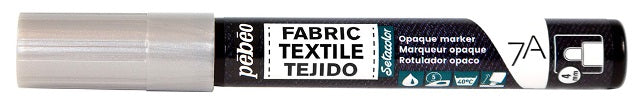 Pebeo 7A Opaque Fabric Paint Marker Silver