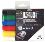 Pebeo 7A Opaque Fabric Paint Marker Assorted Set 6 SET