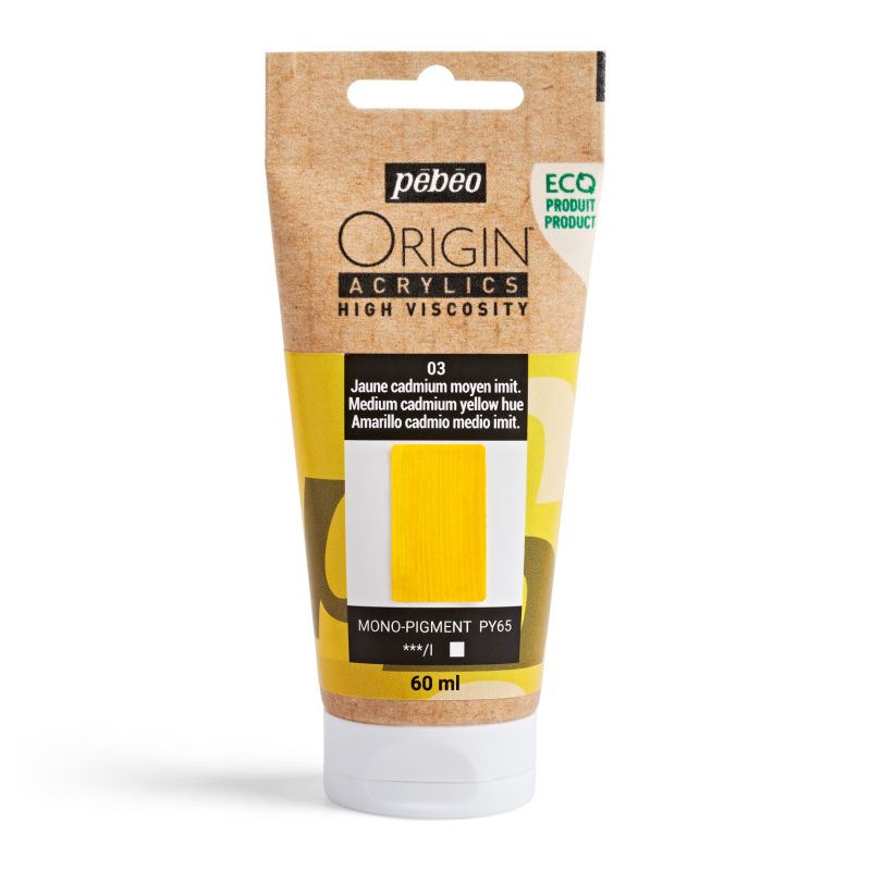 Pebeo Origin Acrylic Paint Cadmium Yellow Medium Hue 60ml