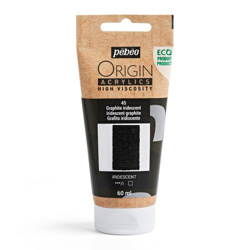 Pebeo Origin Acrylic Paint Iridescent Graphite 60ml
