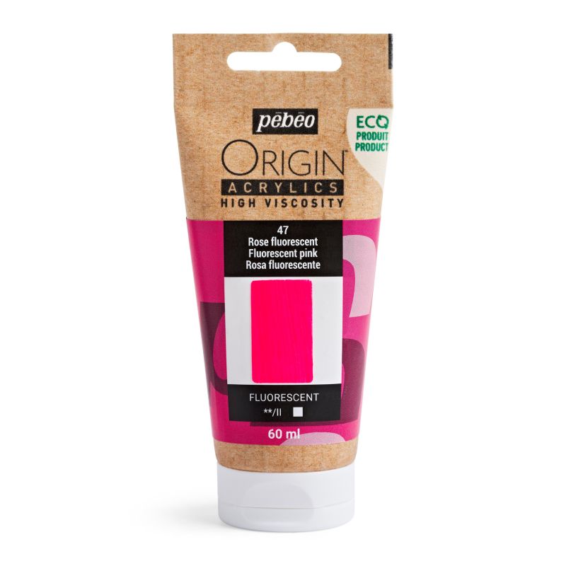 Pebeo Origin Acrylic Paint Fluorescent Pink 60ml