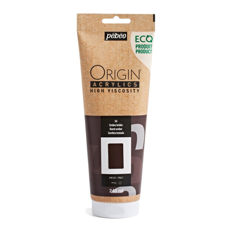 Pebeo Origin Acrylic Paint Burnt Umber 240ml